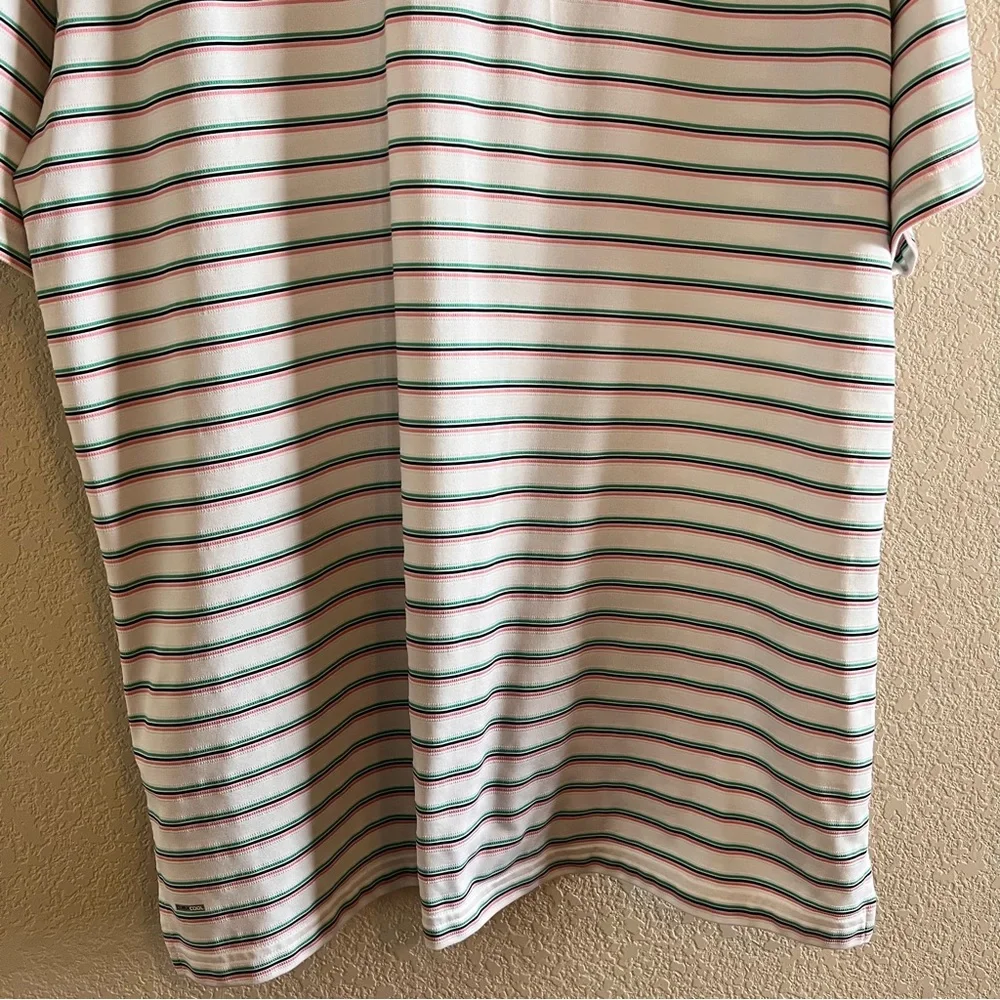 Adidas Clima Cool Striped Golf Polo Size Large